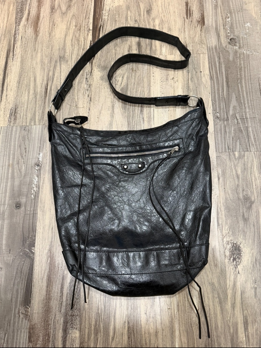 Balenciaga city moto crossbody bag black day bag large